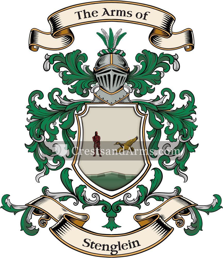 The Stenglein coat of arms, drawn from the recorded blazon