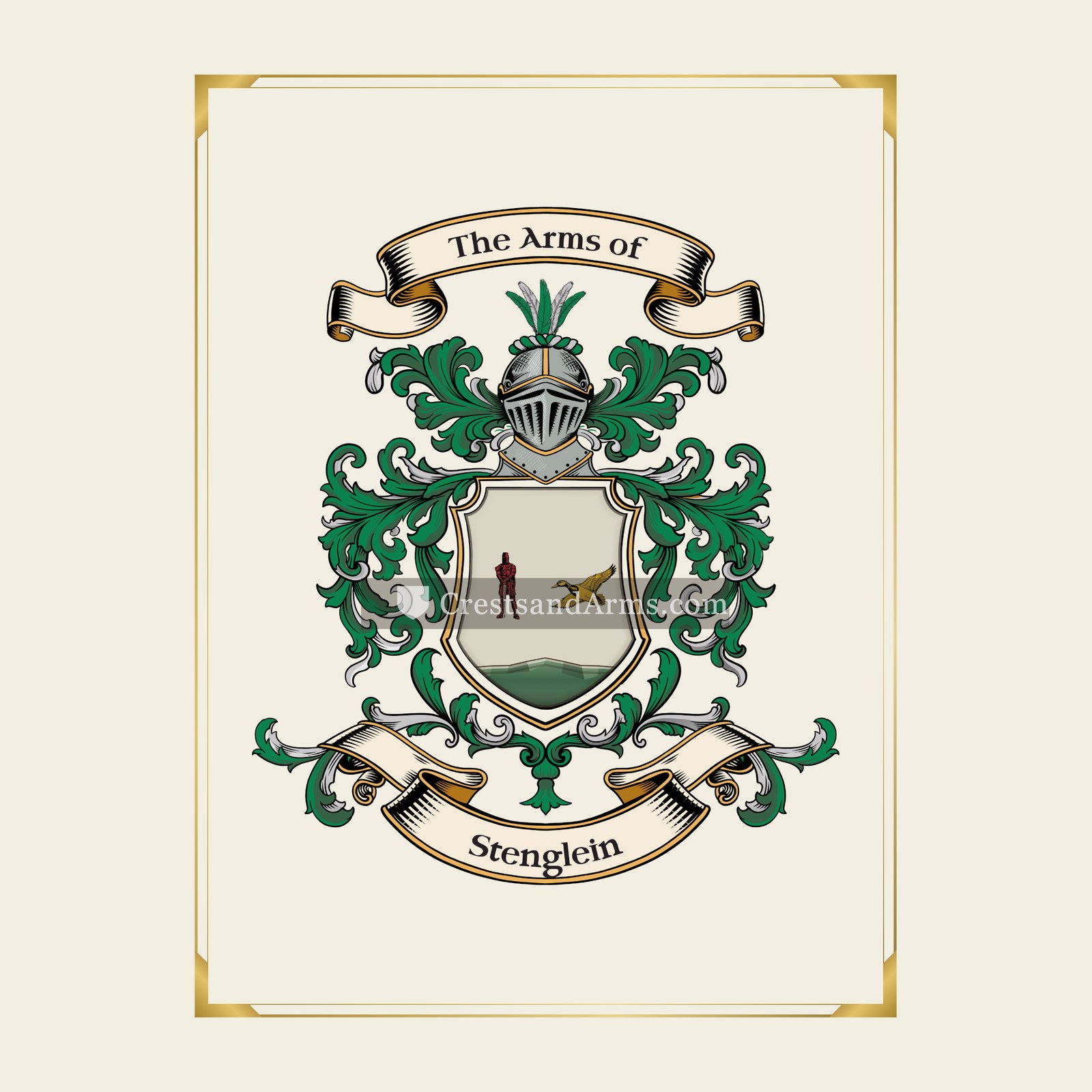 With gold border
