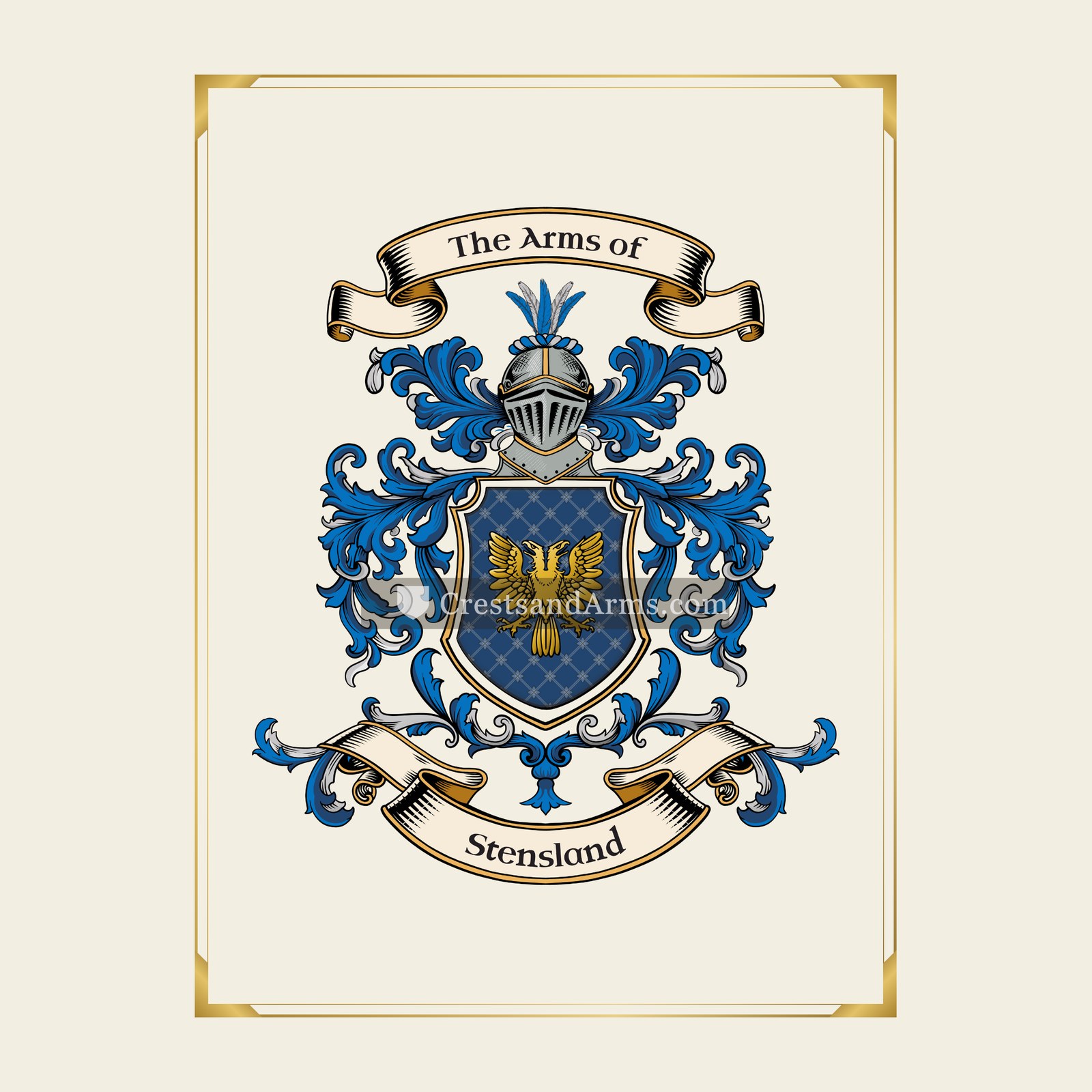 With gold border