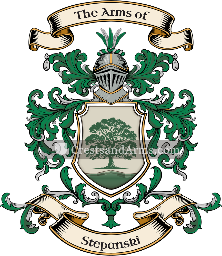 The Stepanski coat of arms, drawn from the recorded blazon