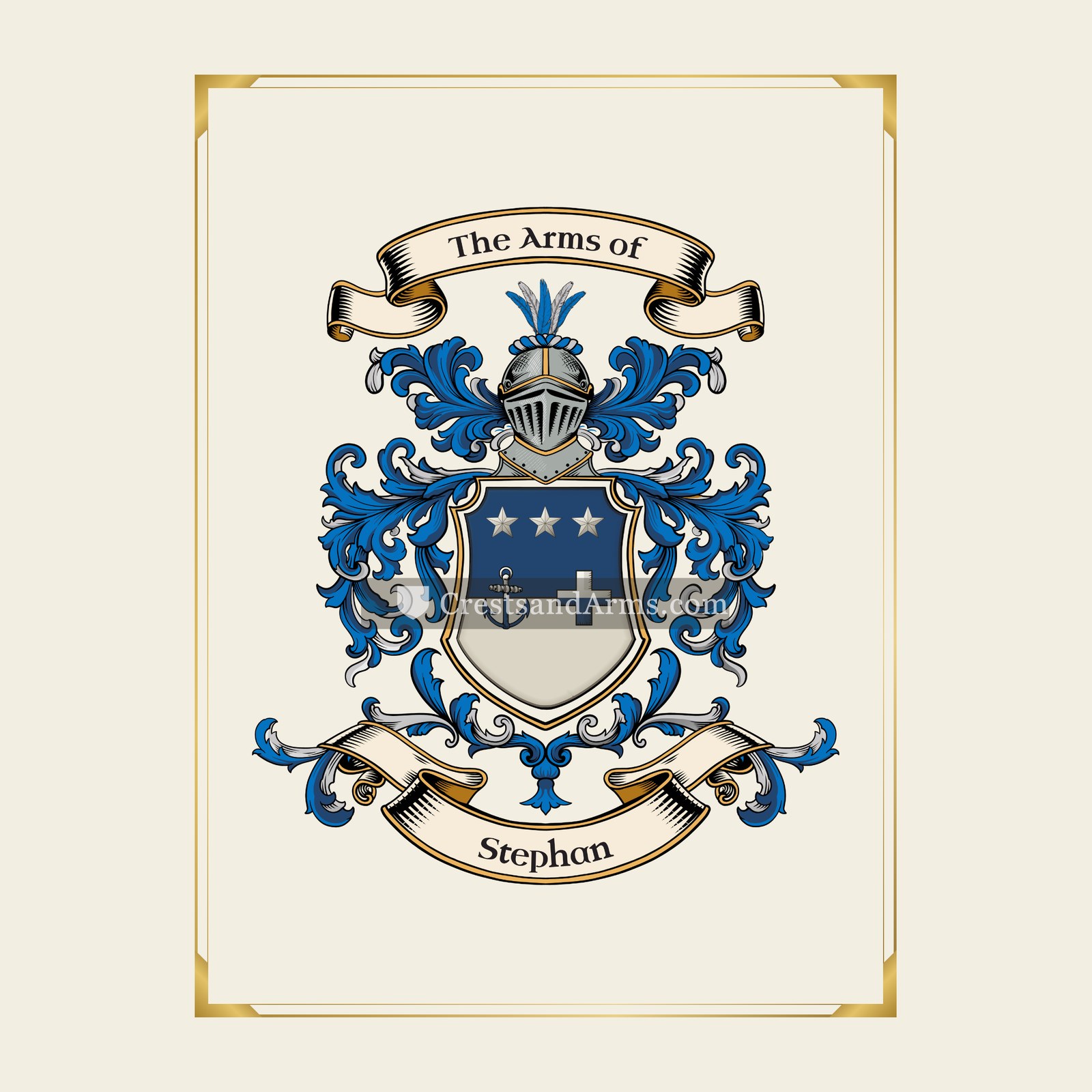 With gold border