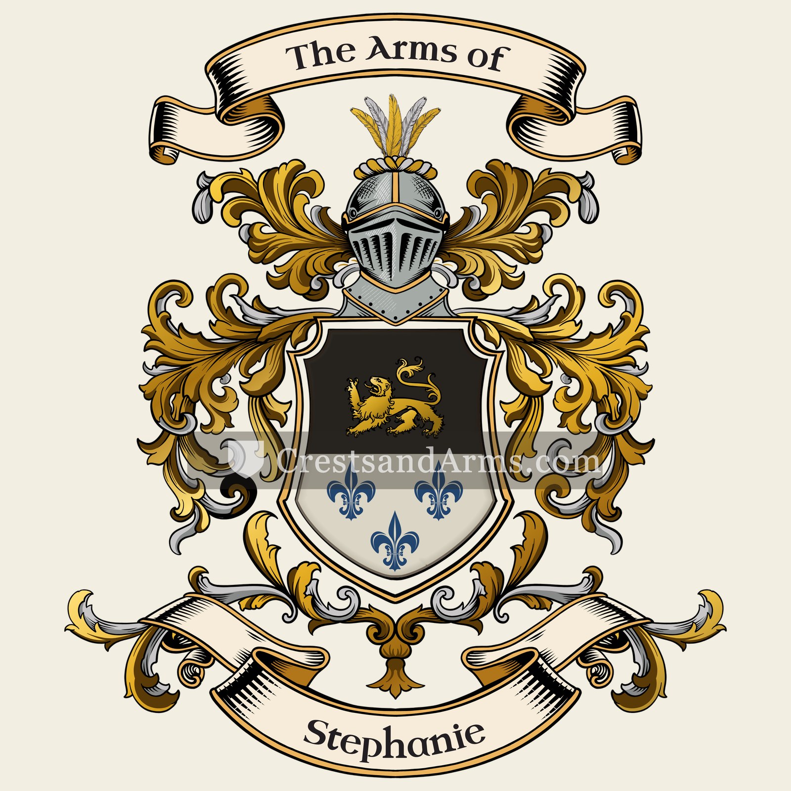 The Stephanie coat of arms, drawn from the recorded blazon