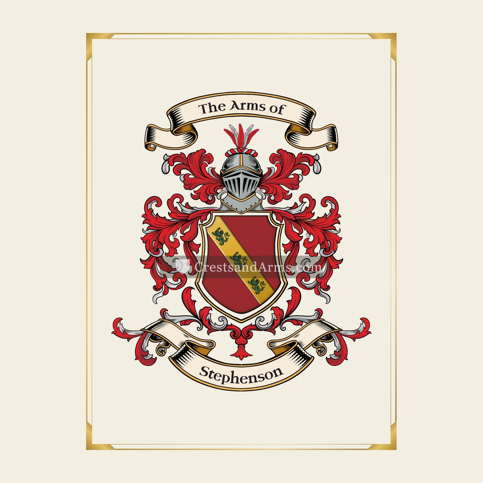 With gold border