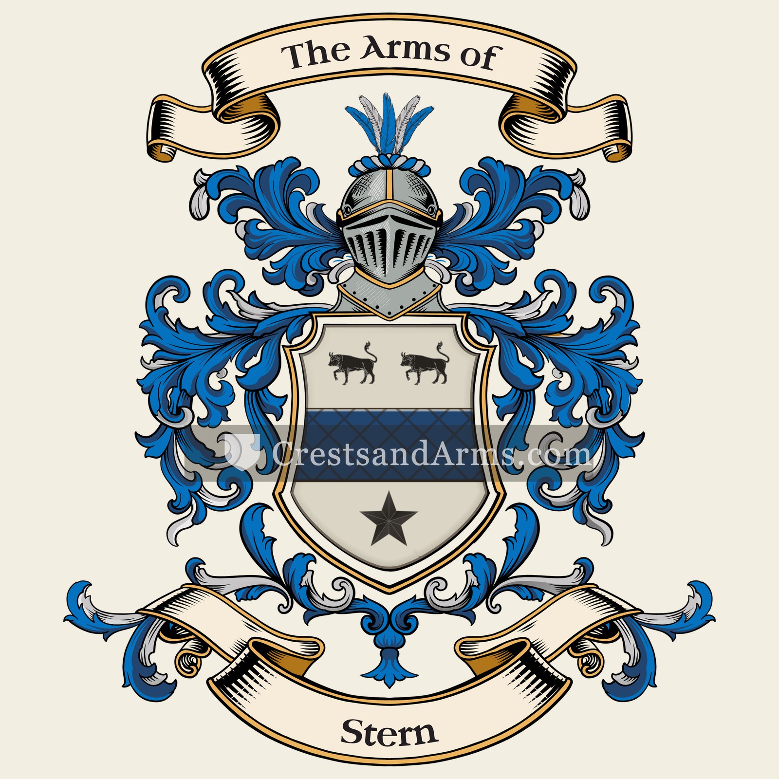 The Stern coat of arms, drawn from the recorded blazon