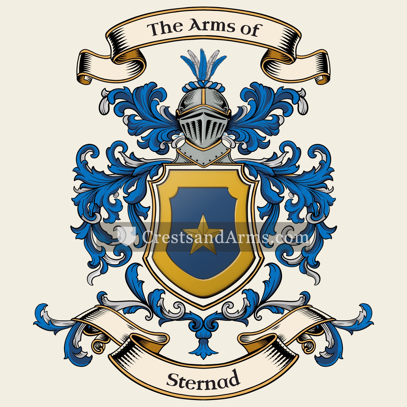 The Sternad coat of arms, drawn from the recorded blazon