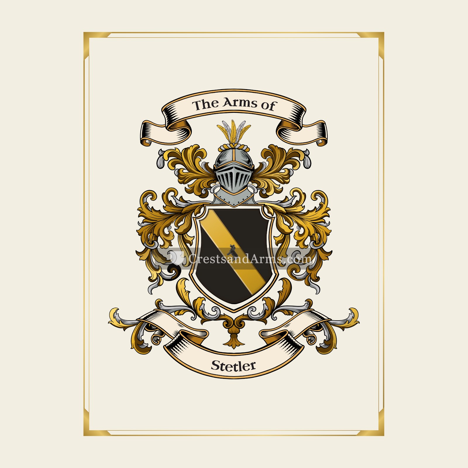 With gold border