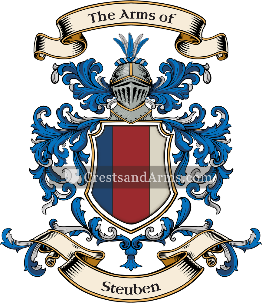 The Steuben coat of arms, drawn from the recorded blazon