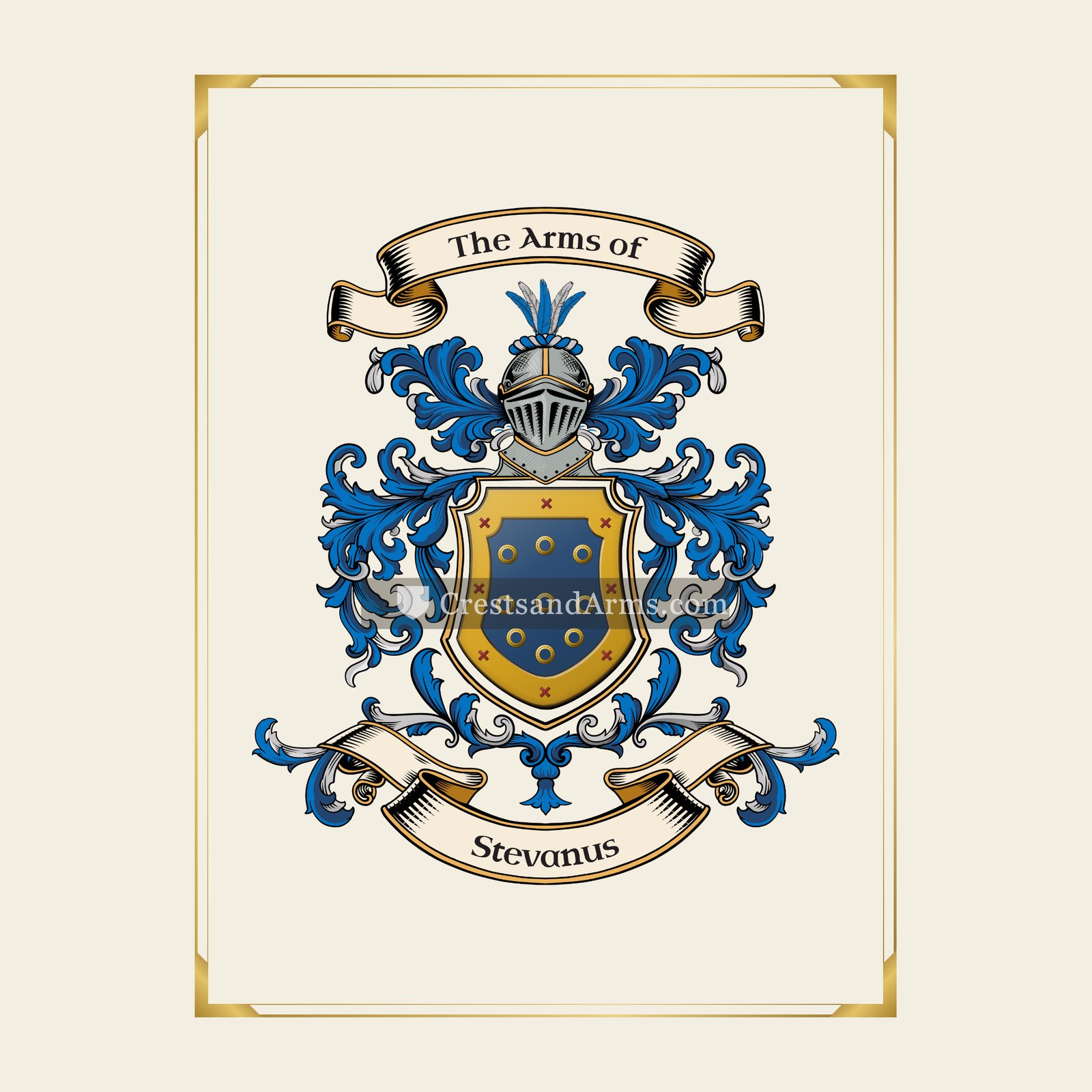 With gold border