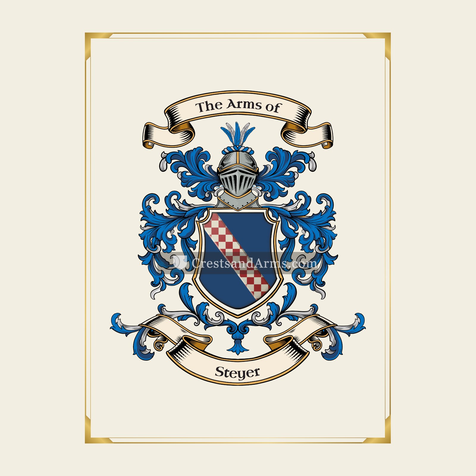 With gold border