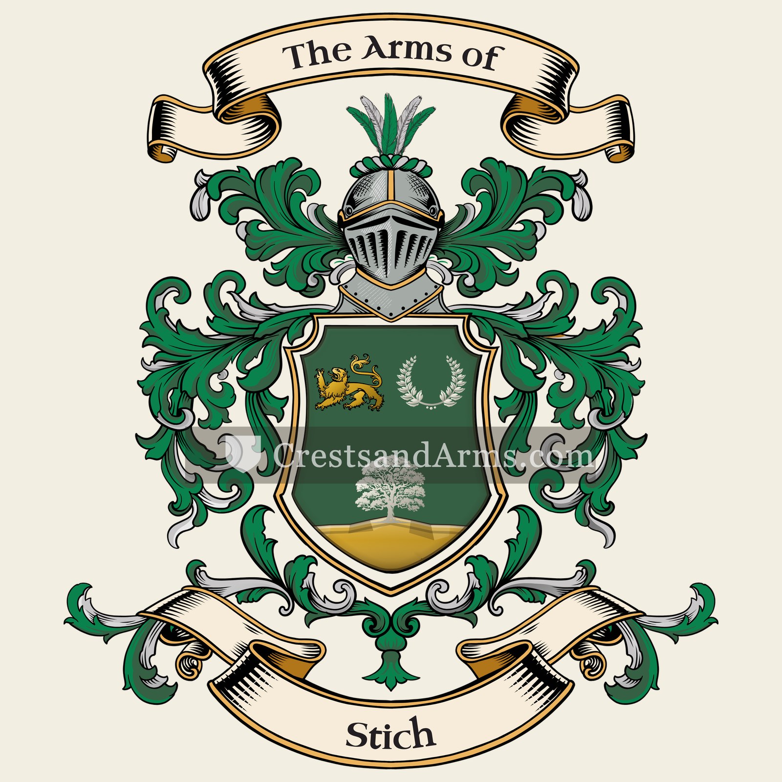 The Stich coat of arms, drawn from the recorded blazon