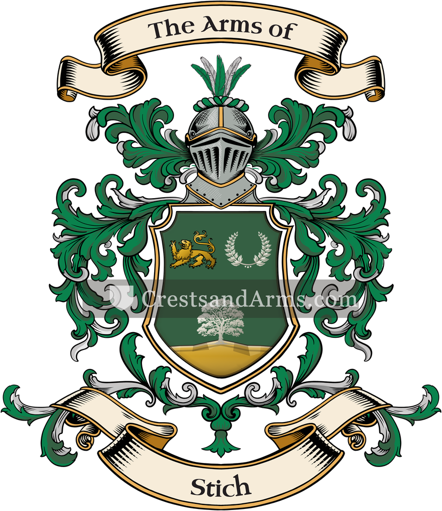The Stich coat of arms, drawn from the recorded blazon