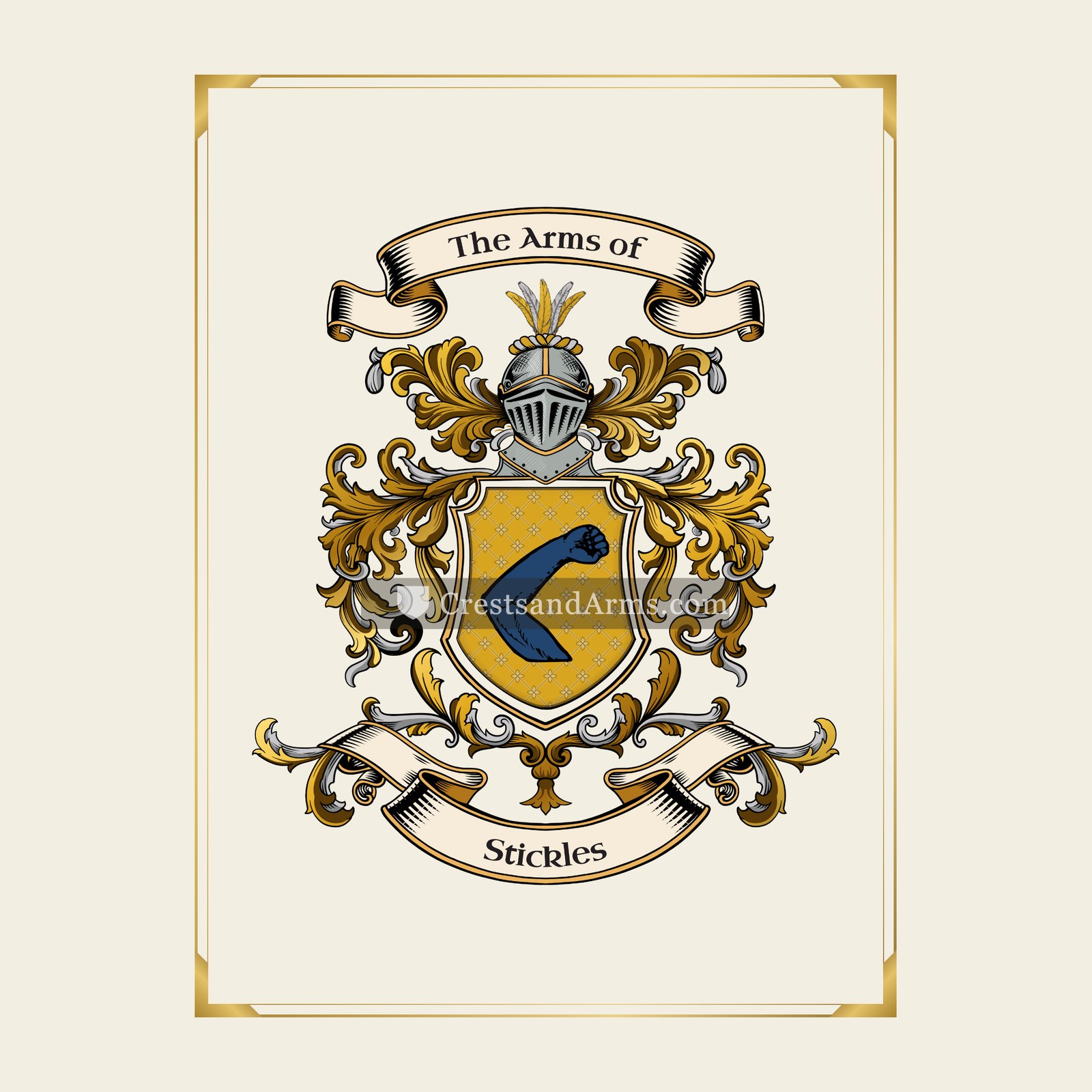 With gold border