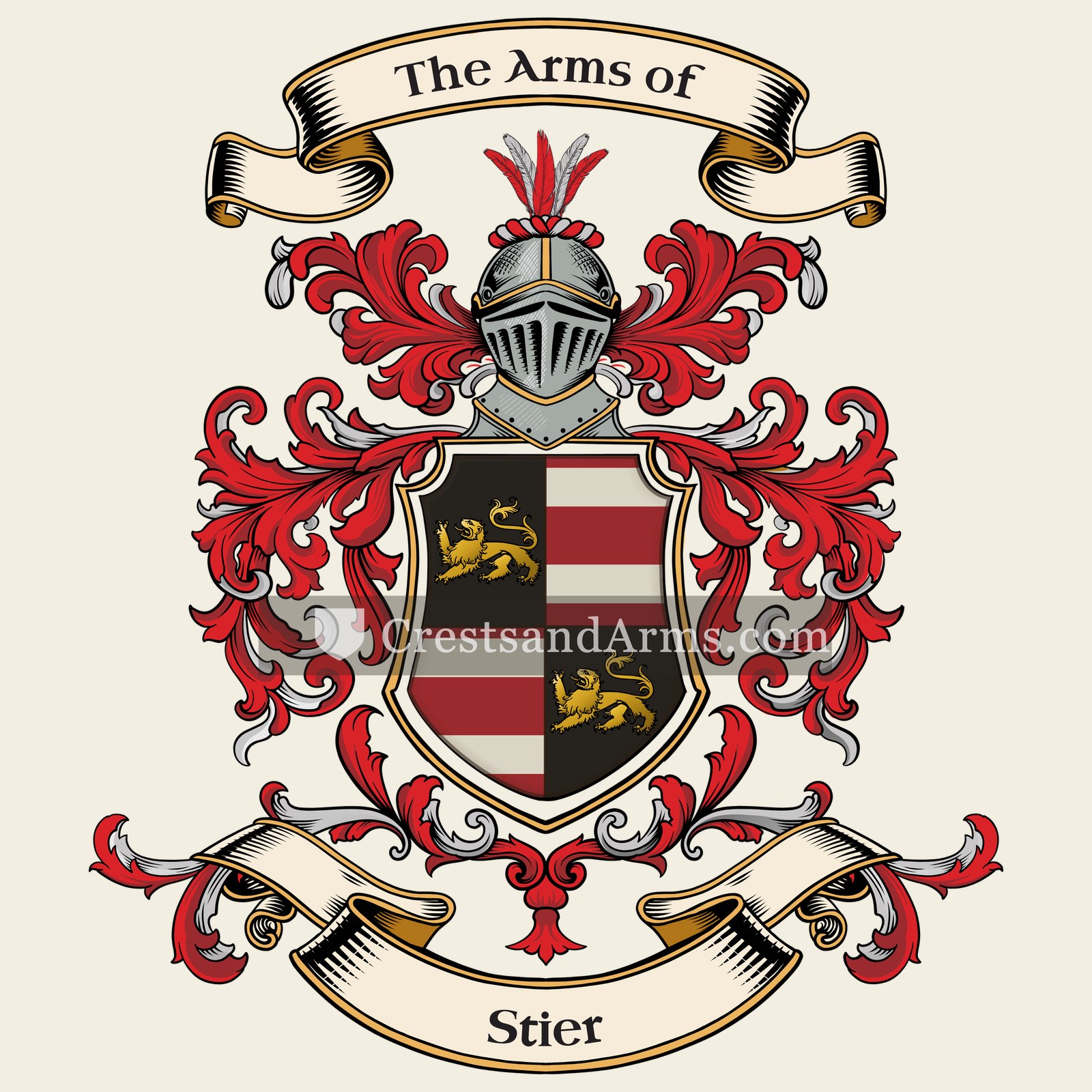 The Stier coat of arms, drawn from the recorded blazon