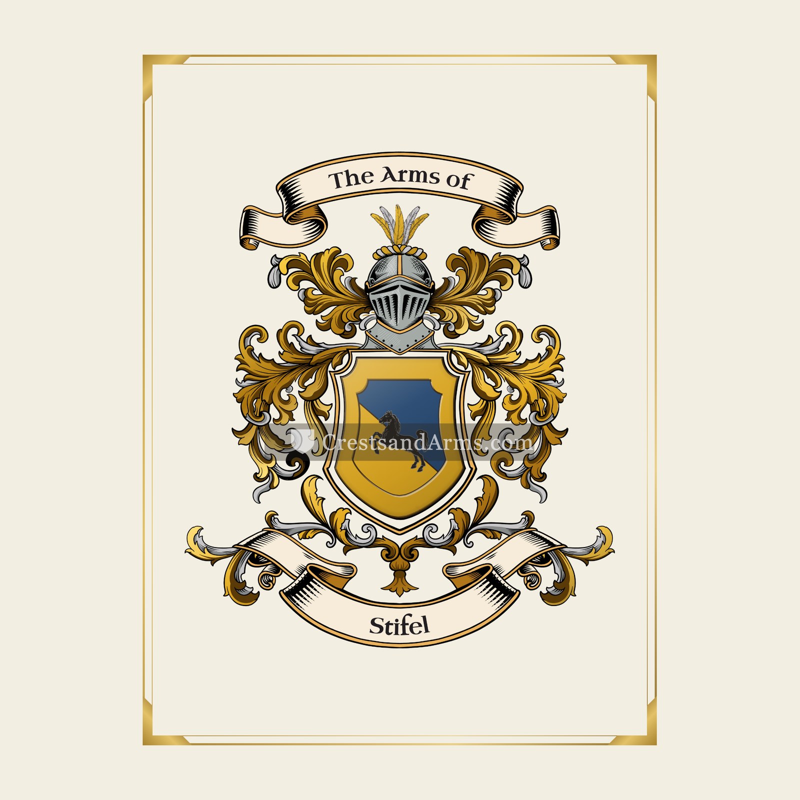 With gold border