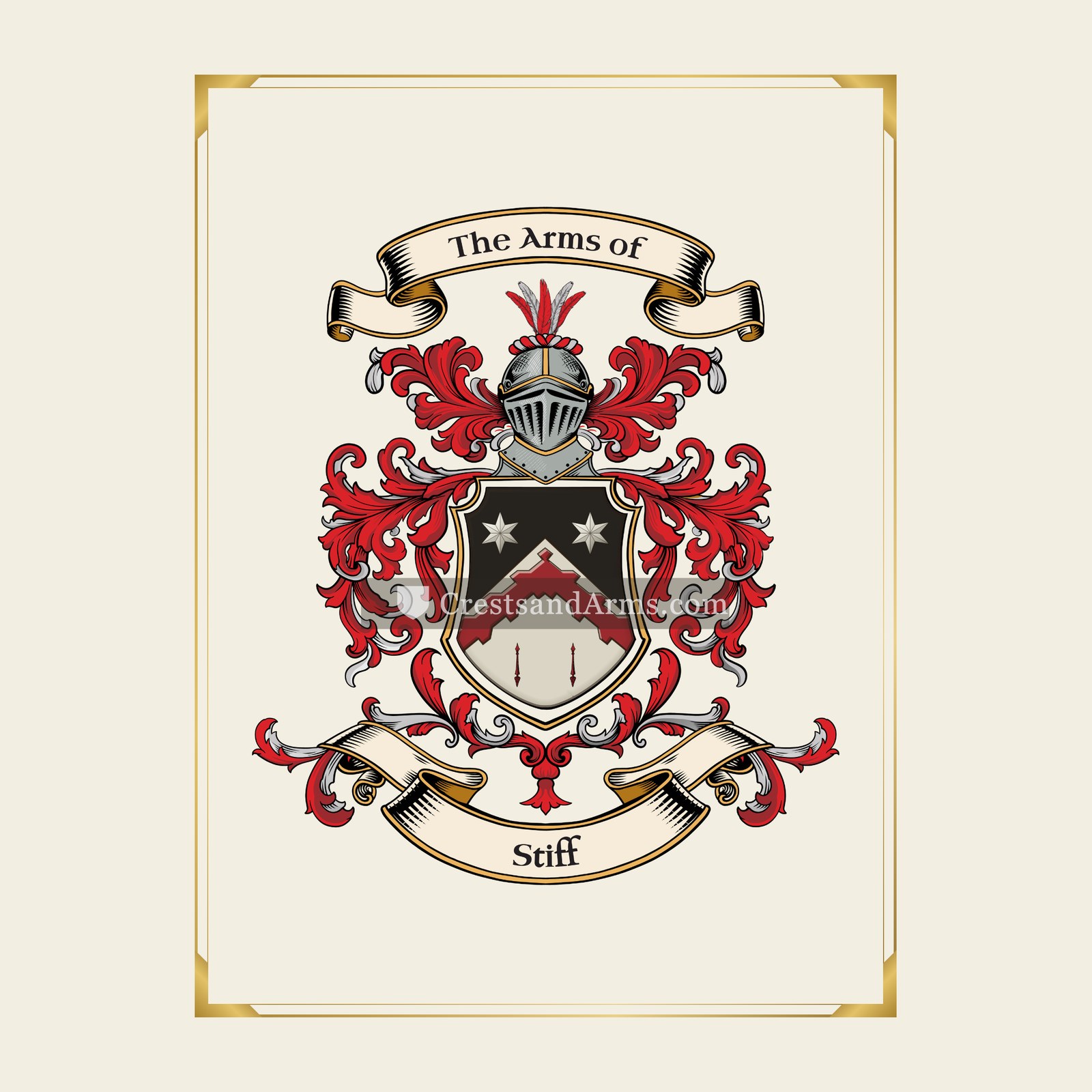 With gold border