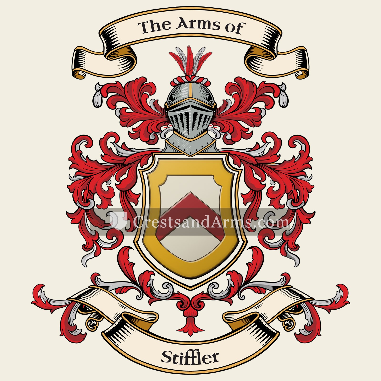 The Stiffler coat of arms, drawn from the recorded blazon