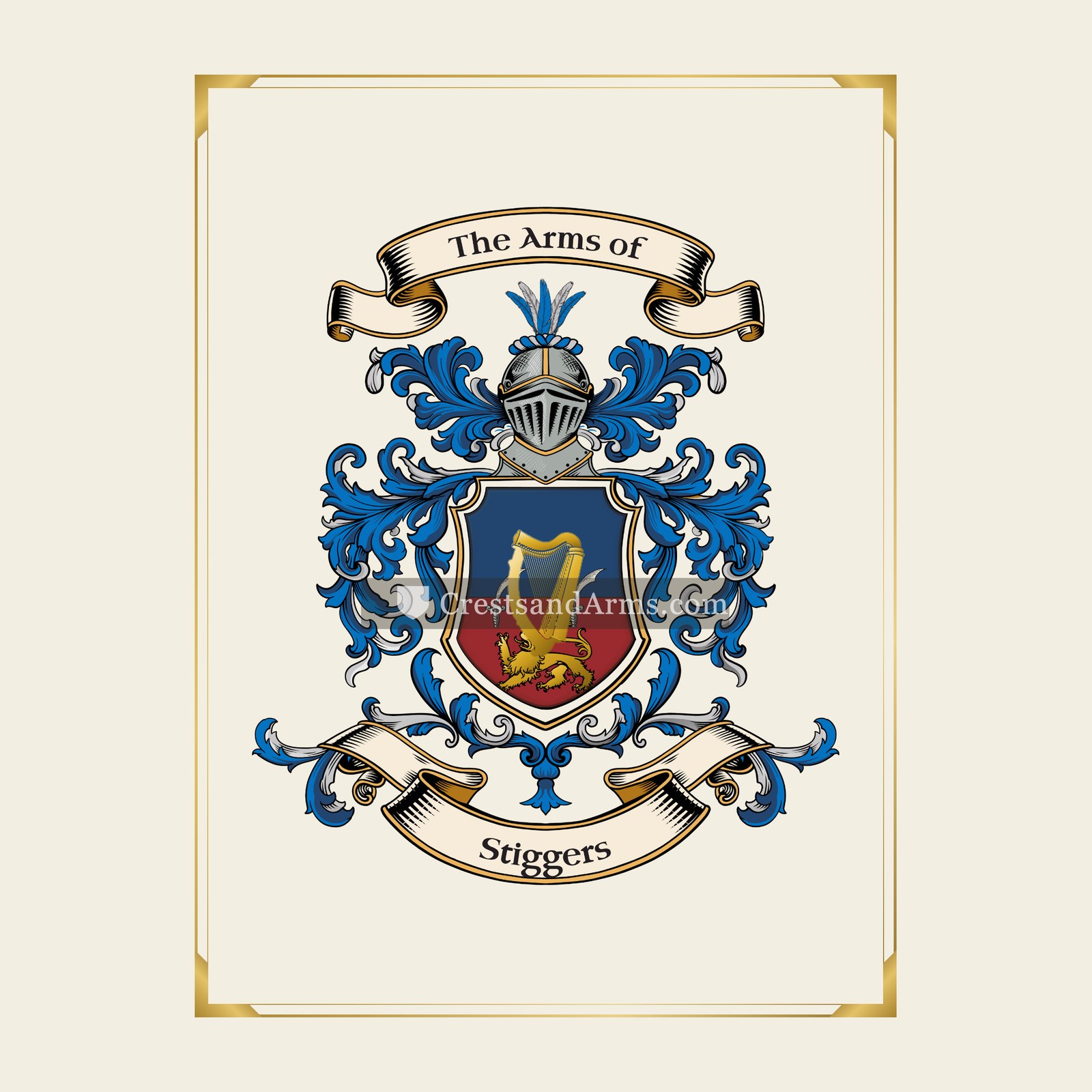 With gold border