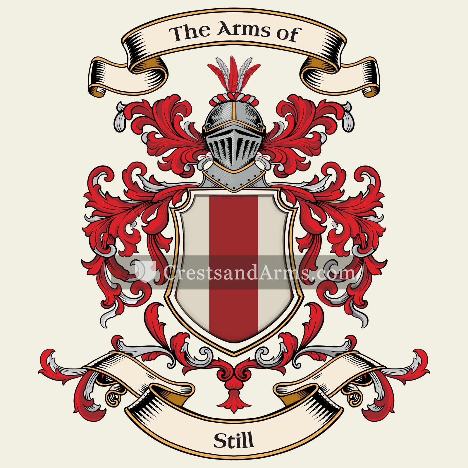 The Still coat of arms, drawn from the recorded blazon