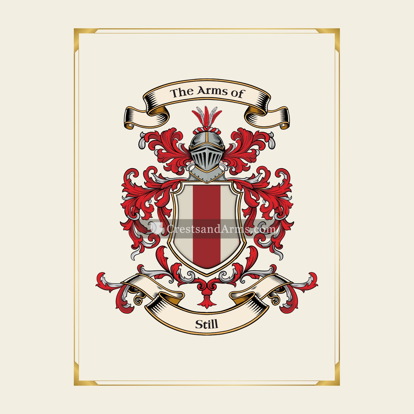 With gold border