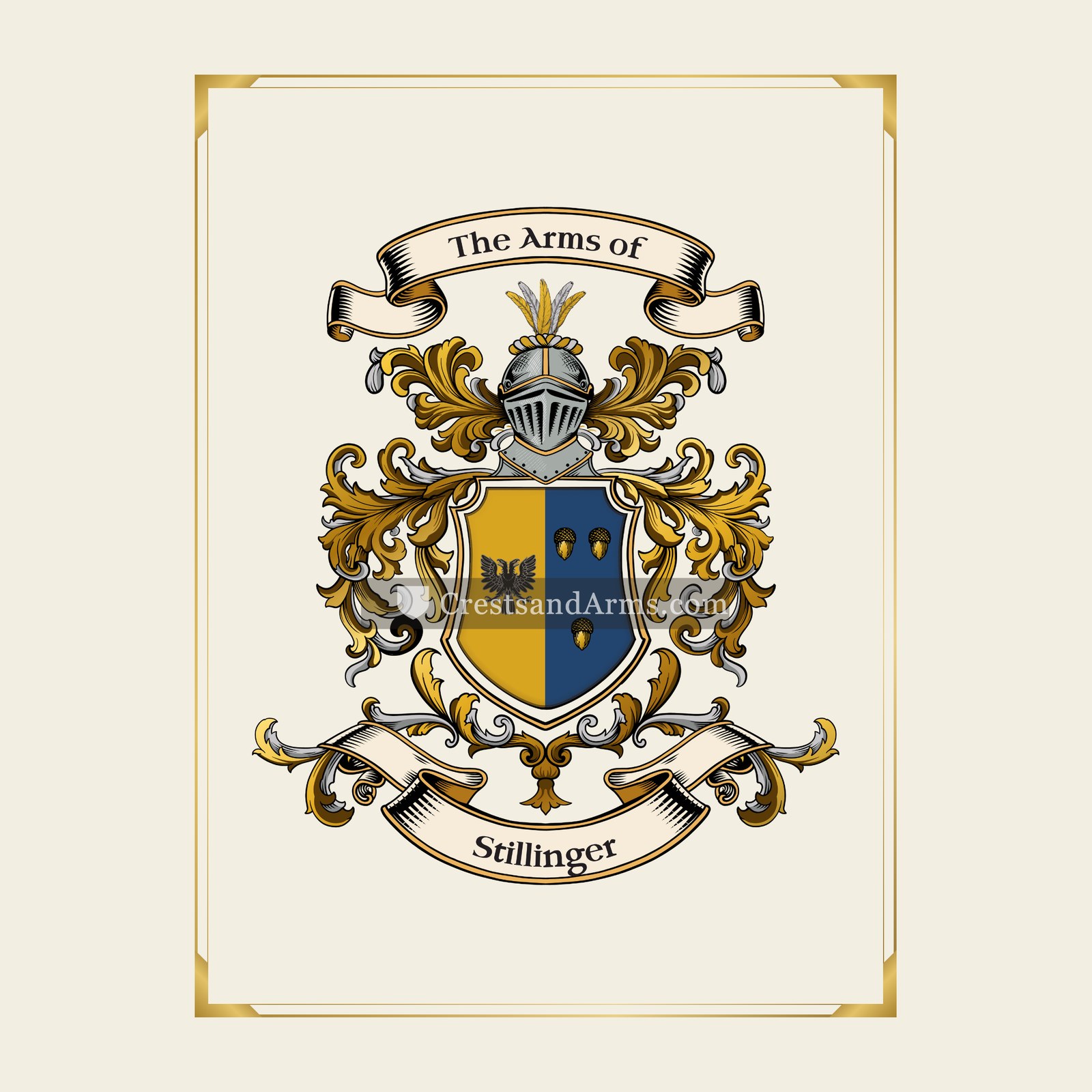 With gold border