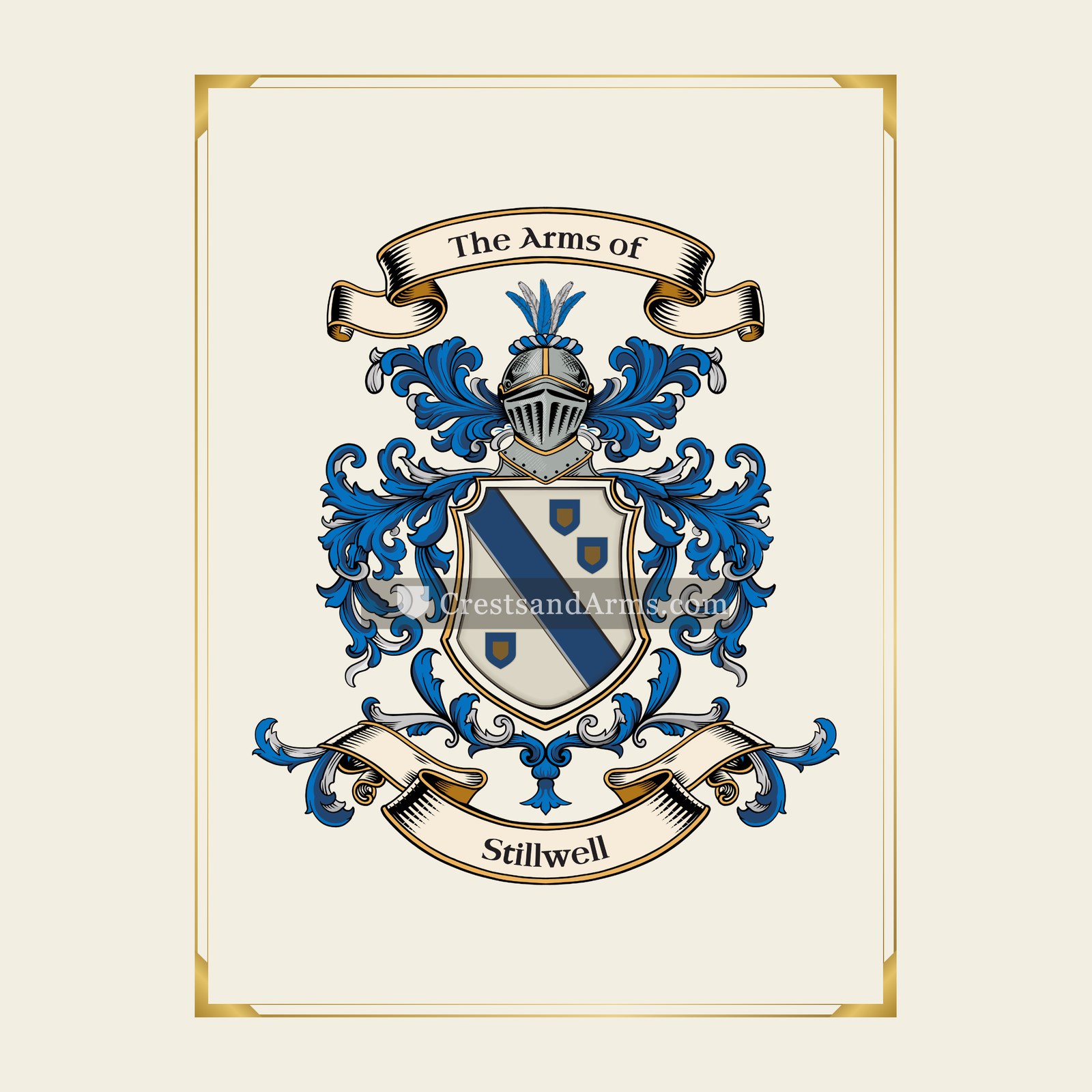With gold border