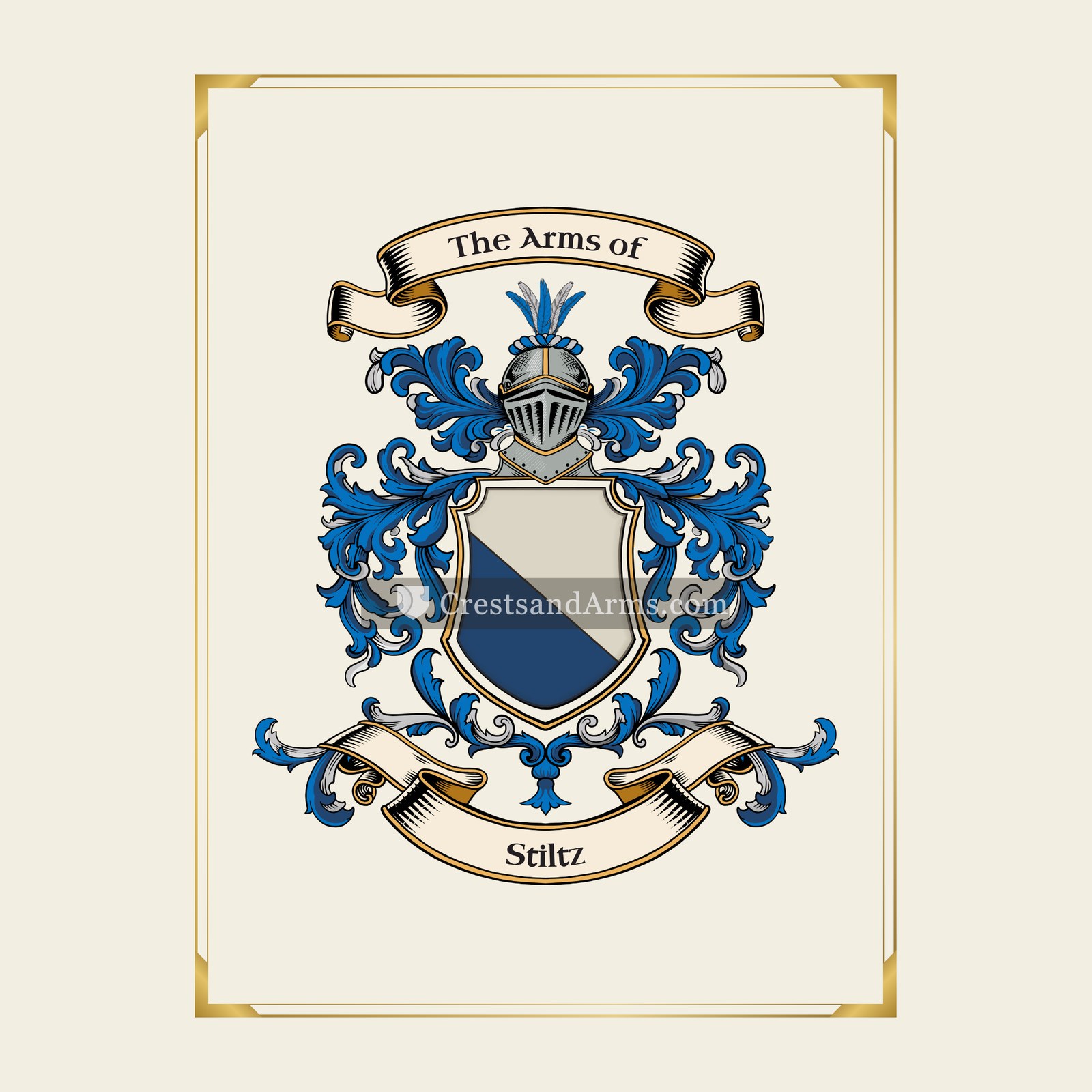 With gold border