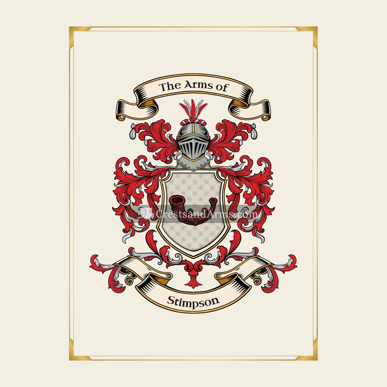 With gold border