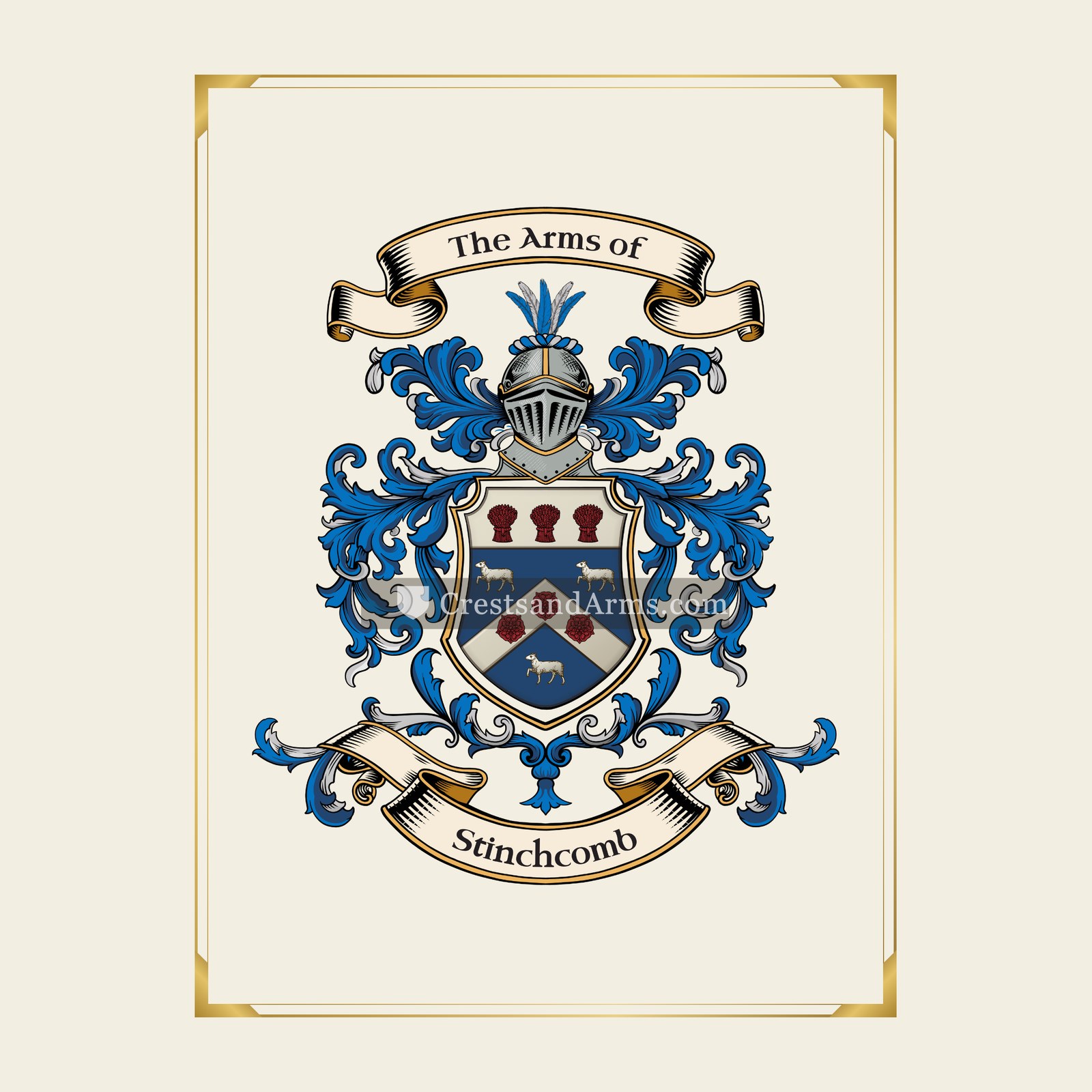 With gold border