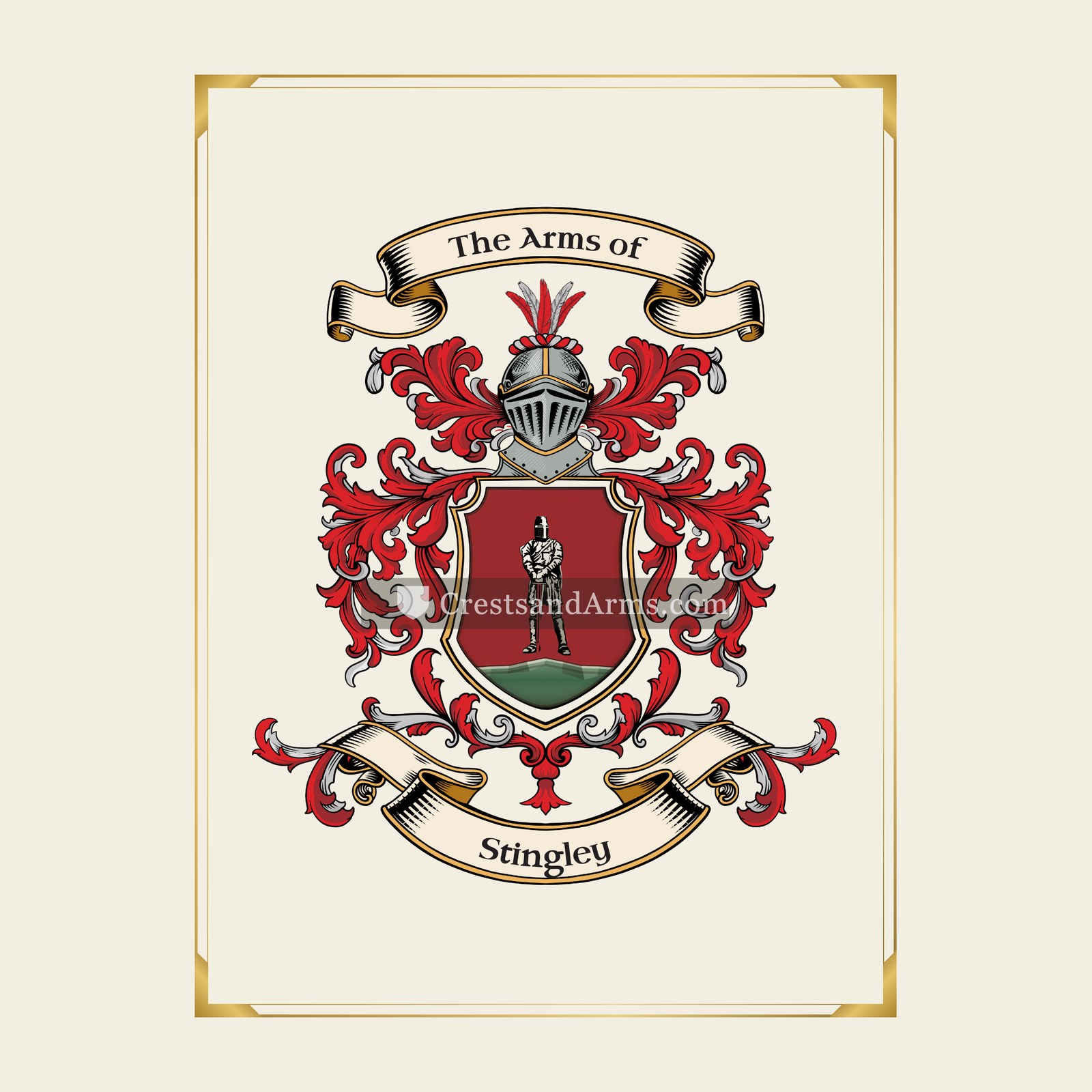With gold border