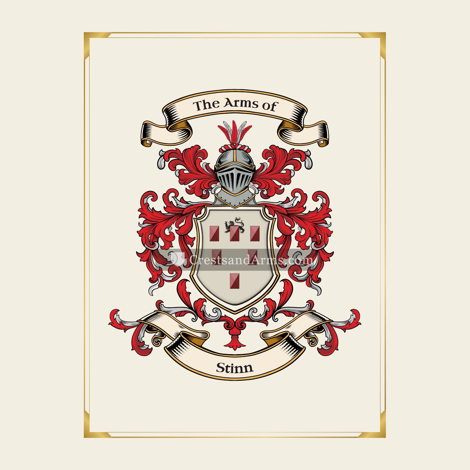 With gold border