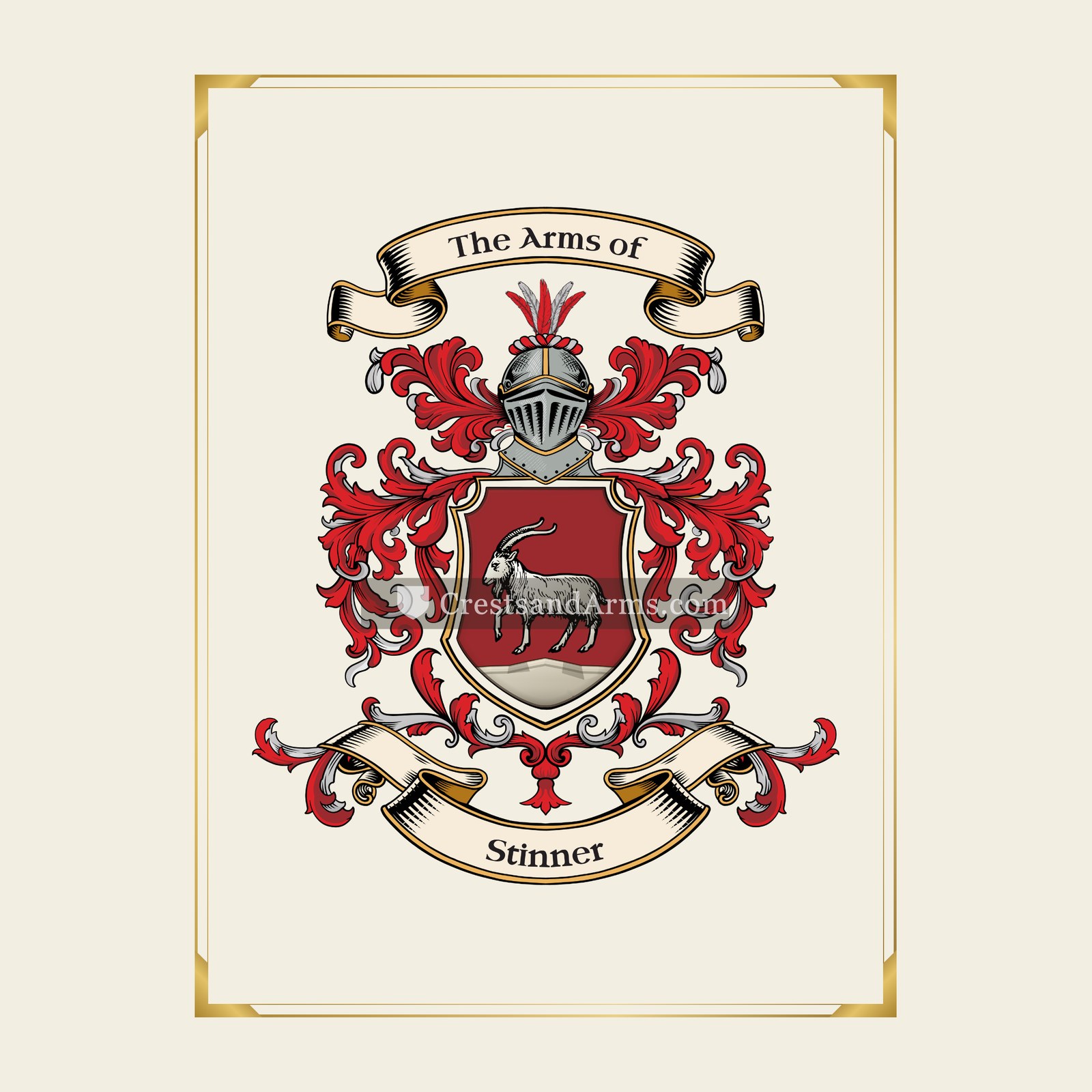 With gold border