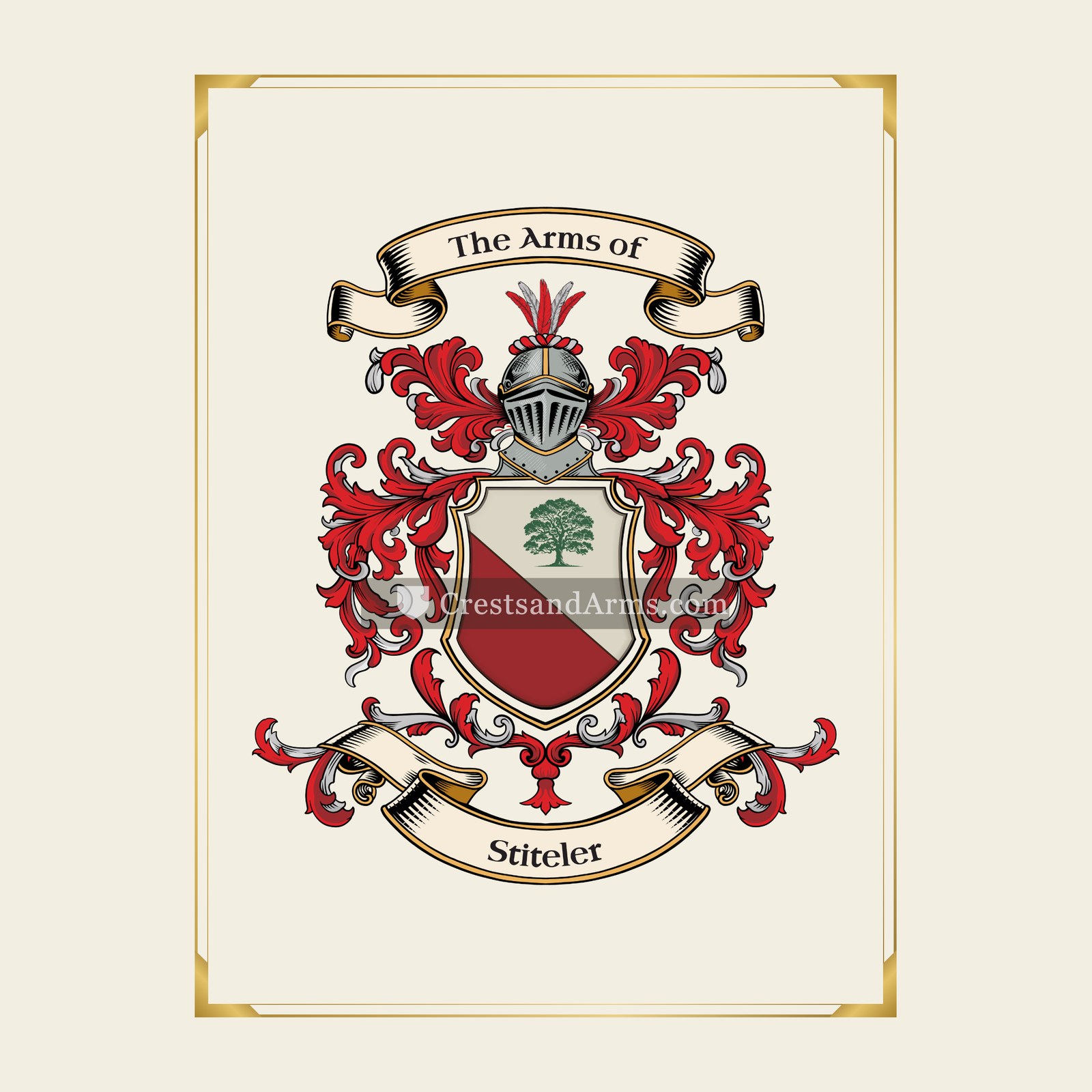 With gold border