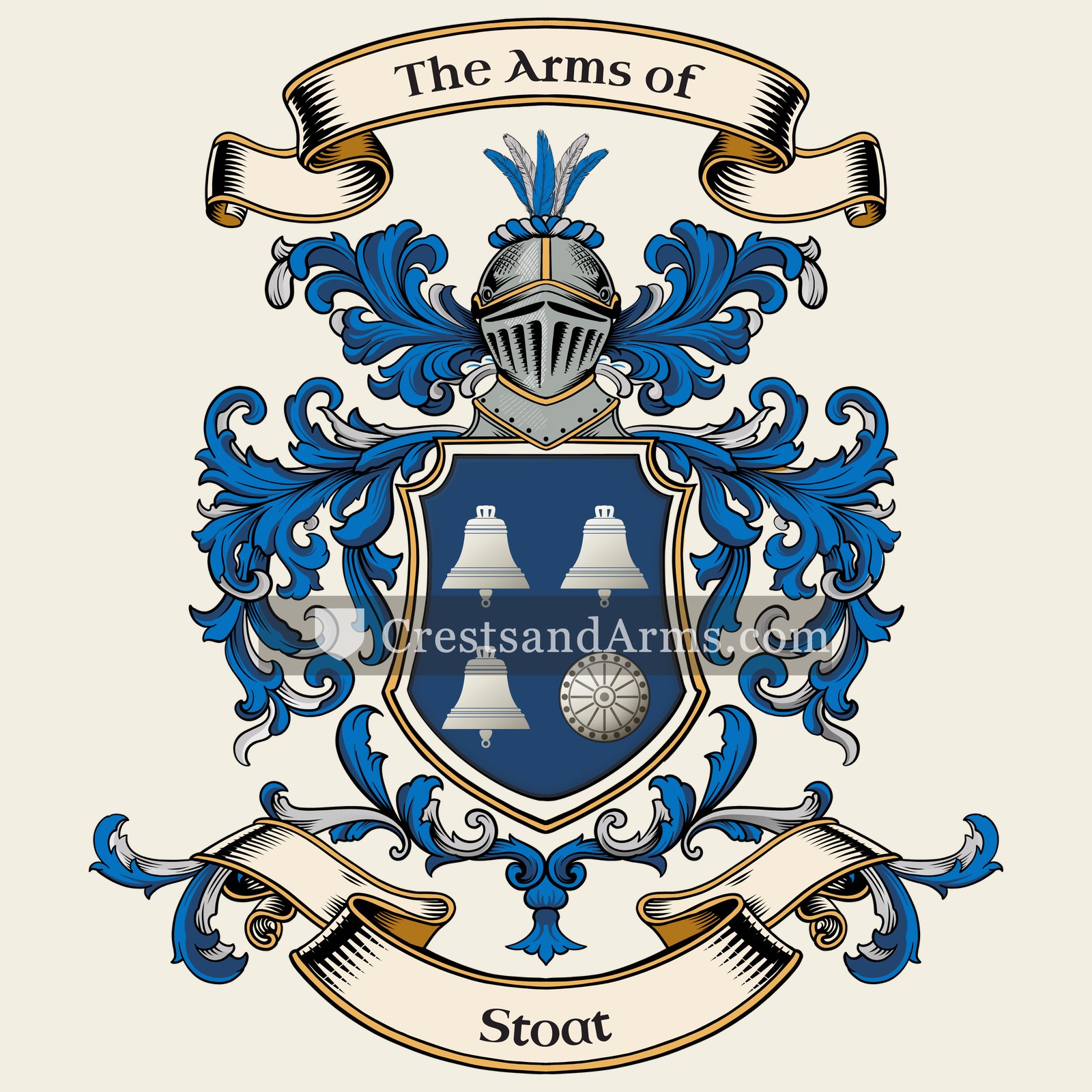 The Stoat coat of arms, drawn from the recorded blazon
