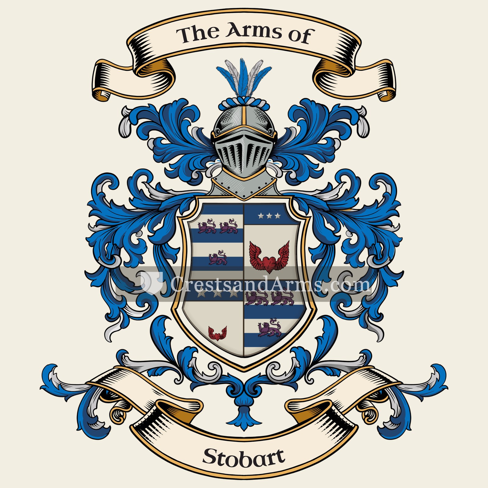 The Stobart coat of arms, drawn from the recorded blazon