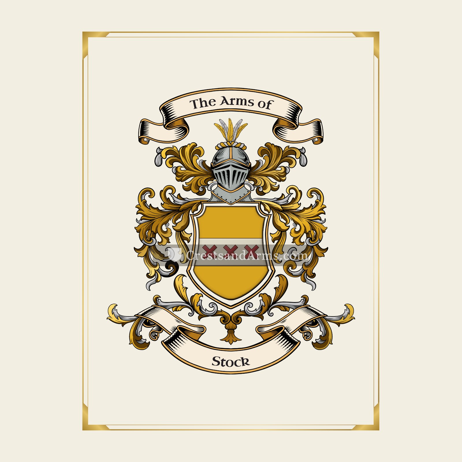With gold border