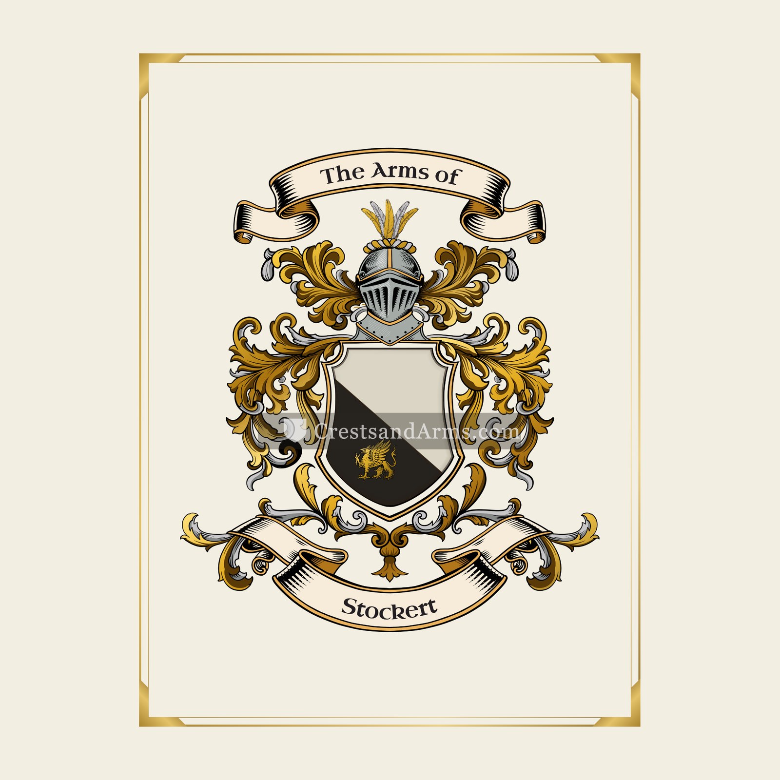 With gold border