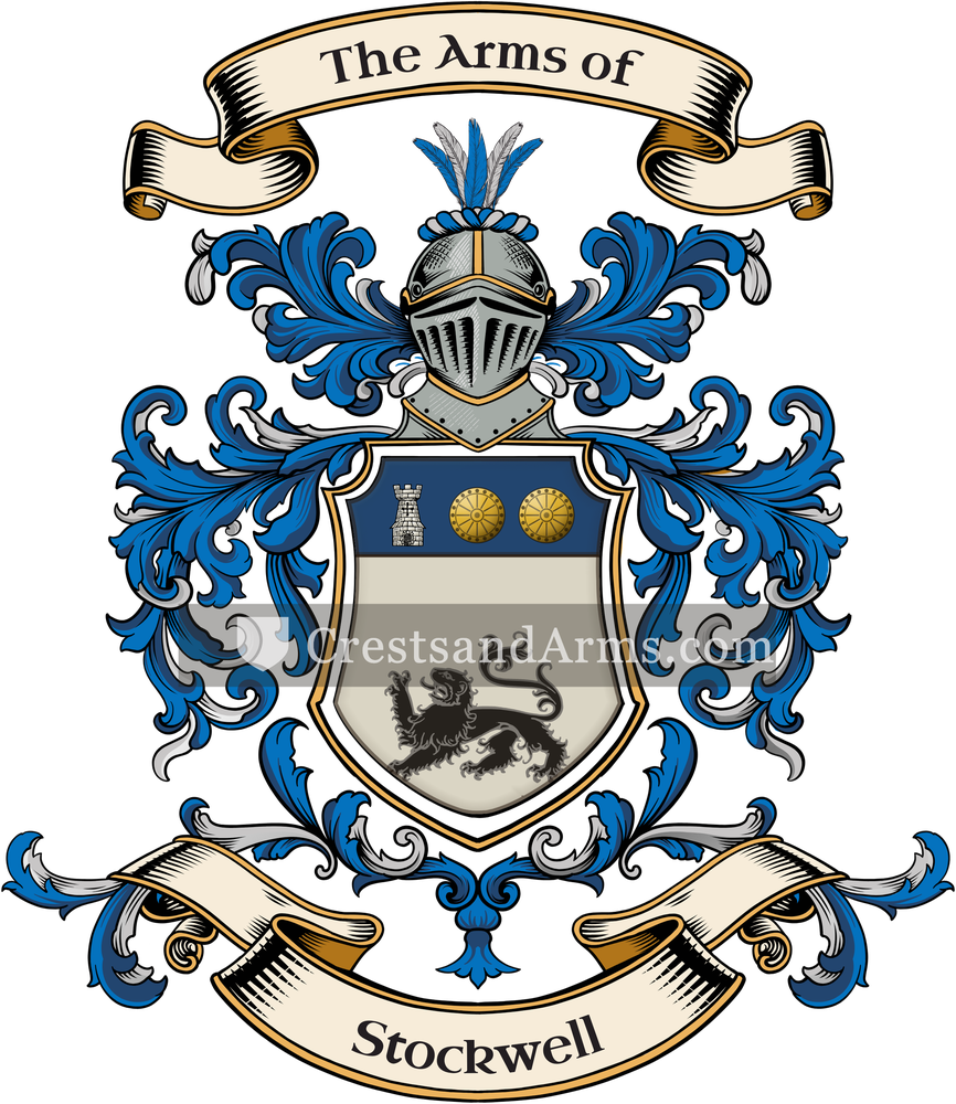 The Stockwell coat of arms, drawn from the recorded blazon