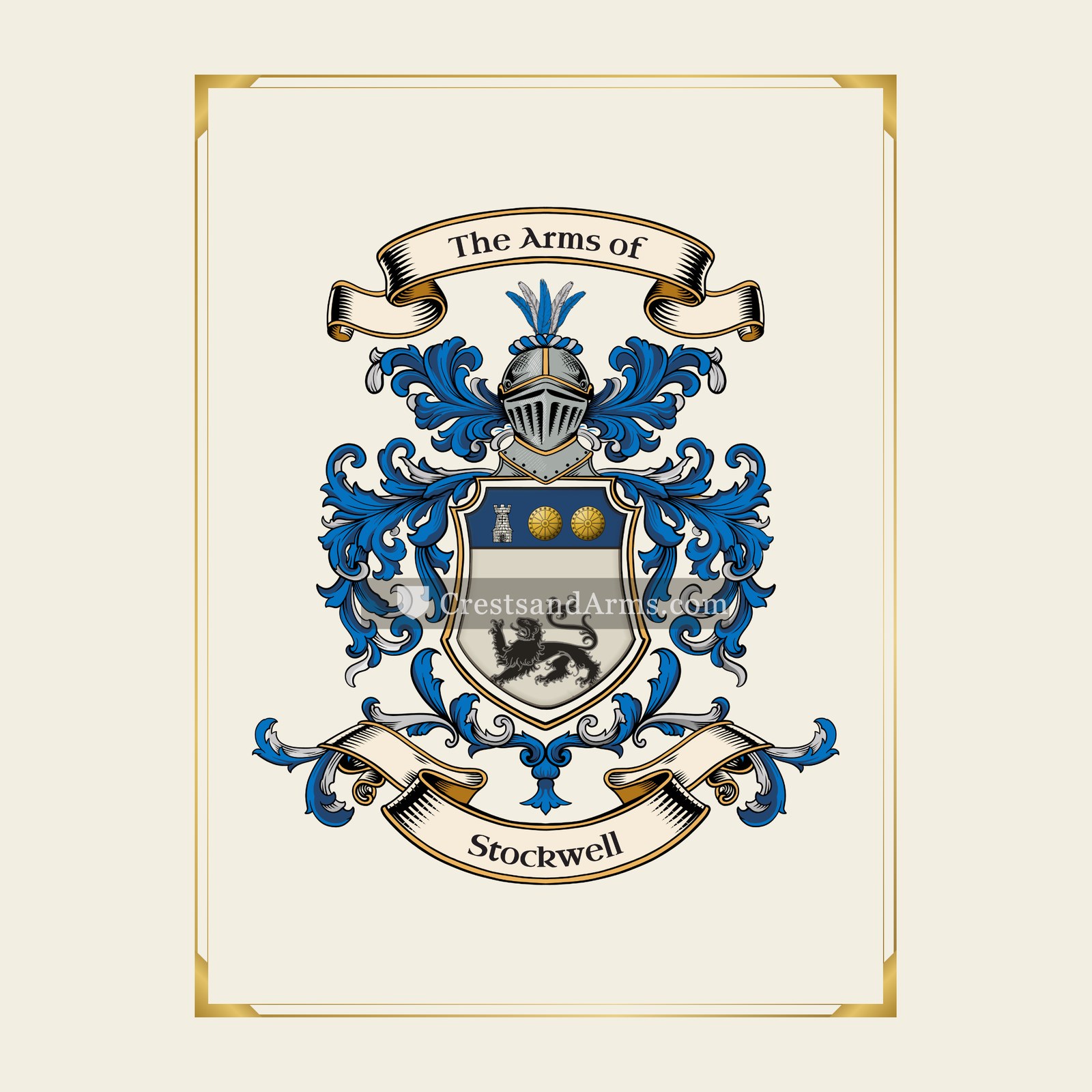 With gold border