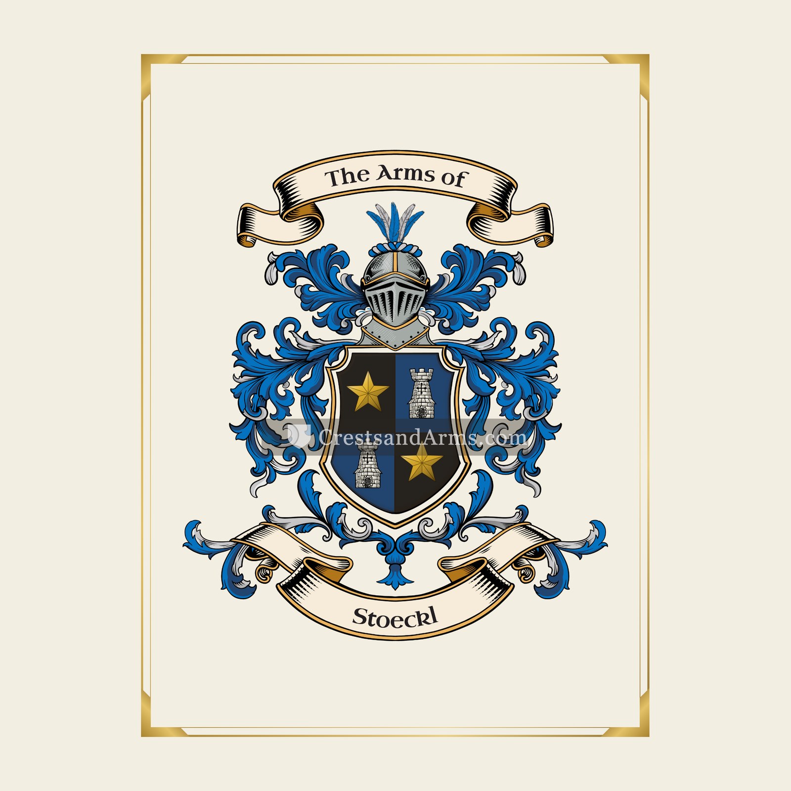 With gold border