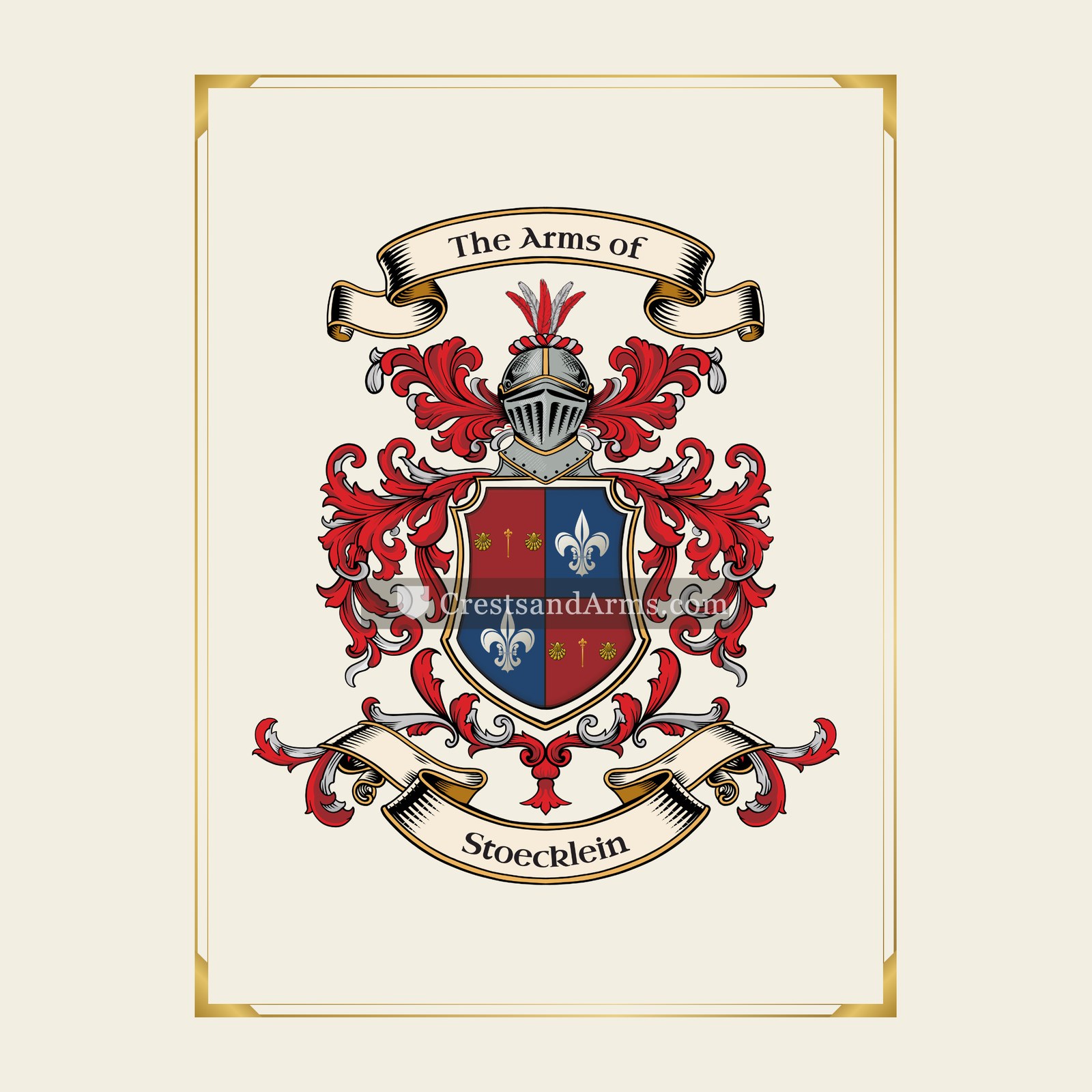 With gold border