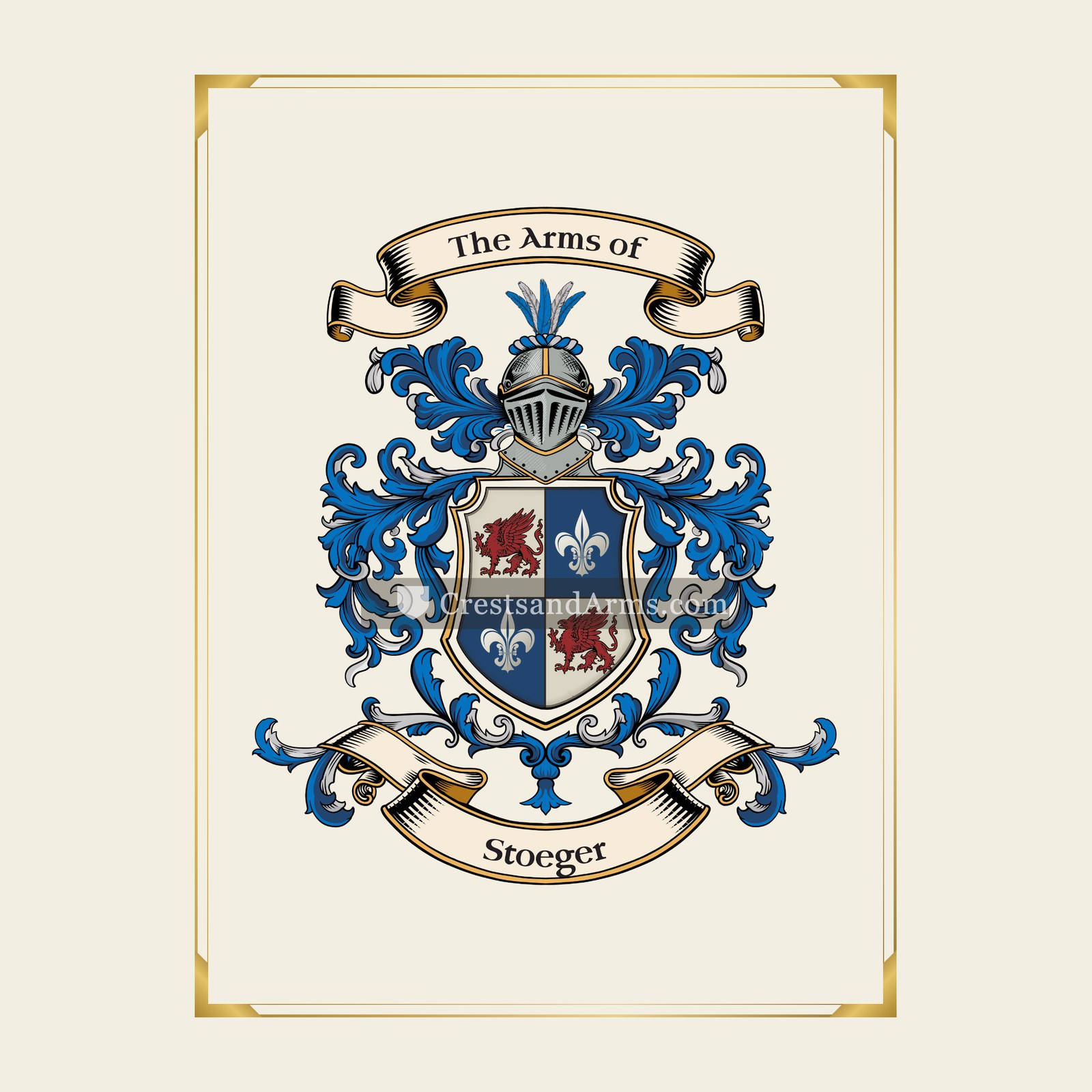 With gold border