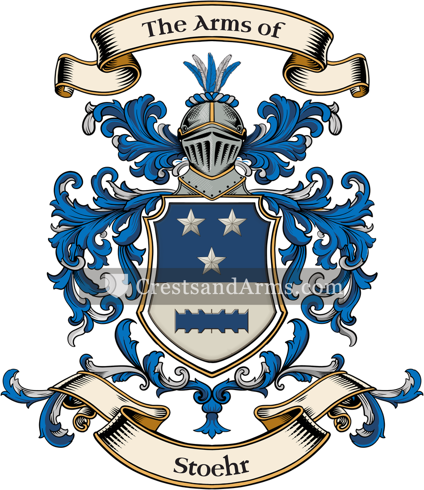 The Stoehr coat of arms, drawn from the recorded blazon