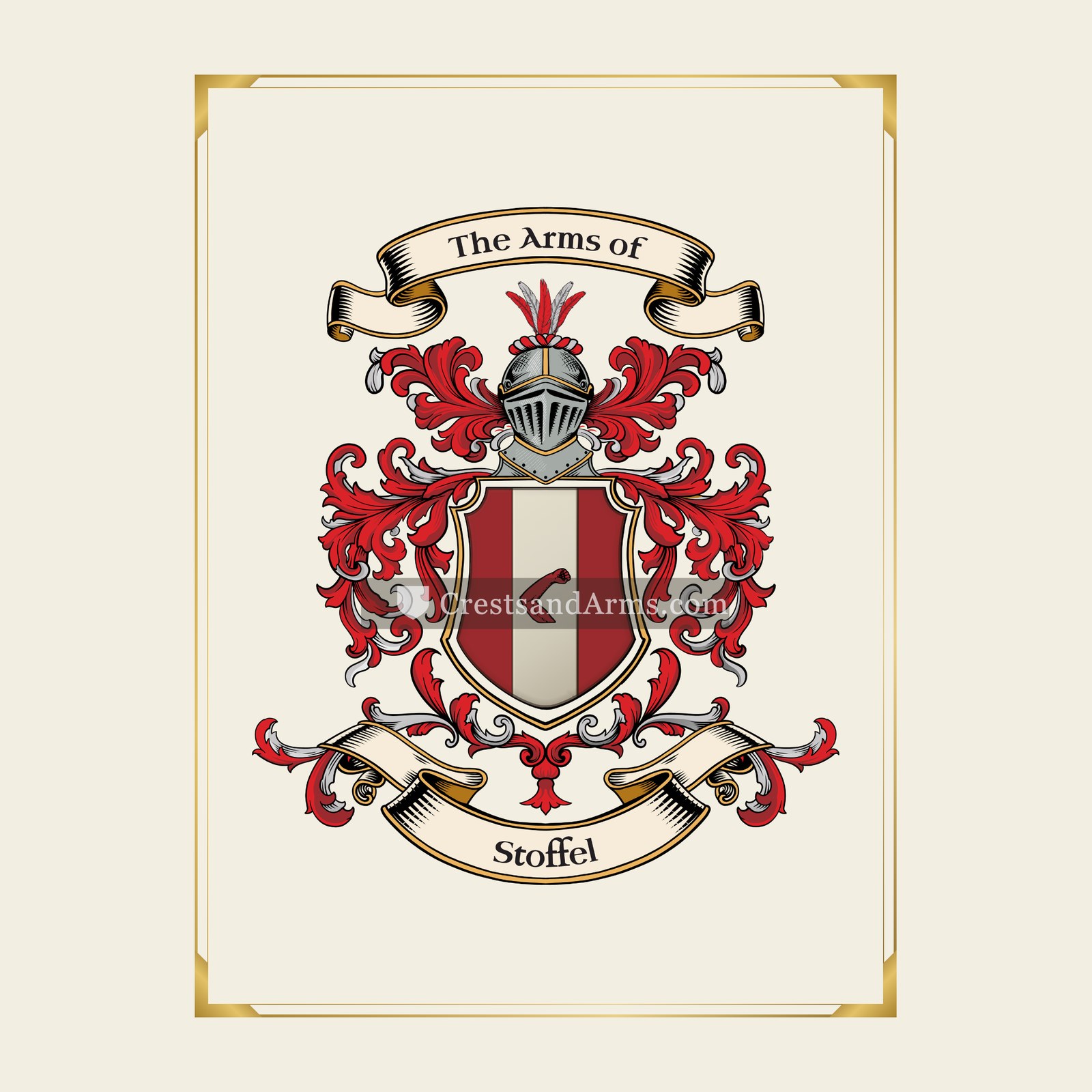 With gold border