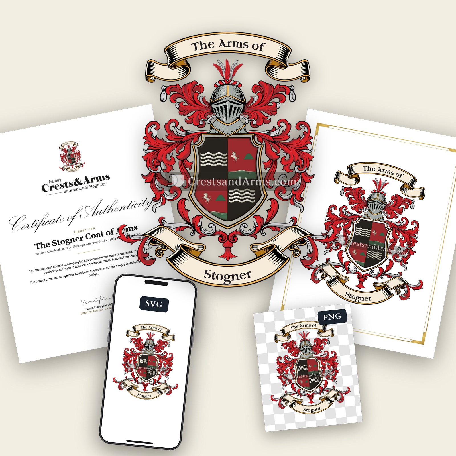 The Stogner arms on the coat of arms — digital pack