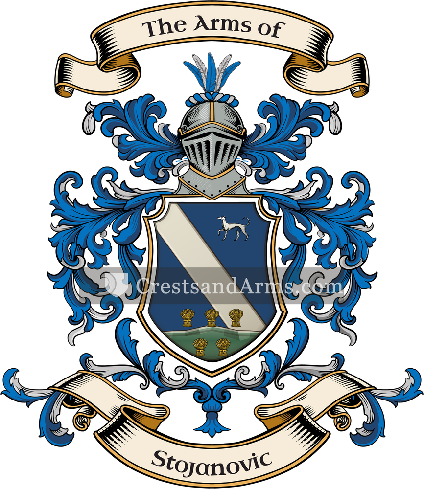 The Stojanovic coat of arms, drawn from the recorded blazon