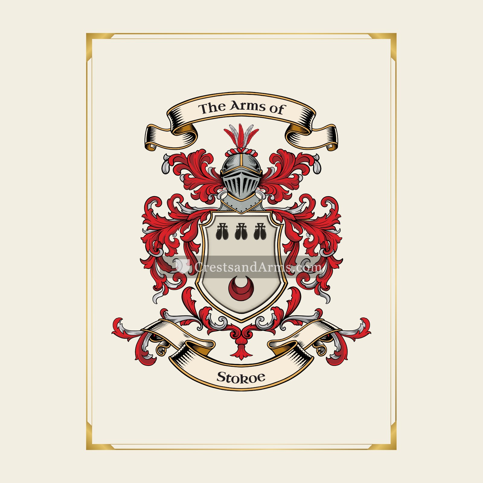 With gold border