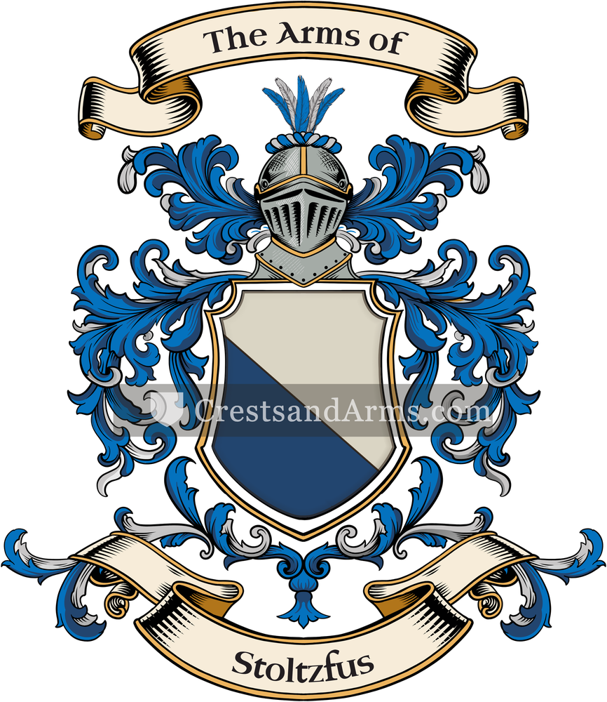 The Stoltzfus coat of arms, drawn from the recorded blazon