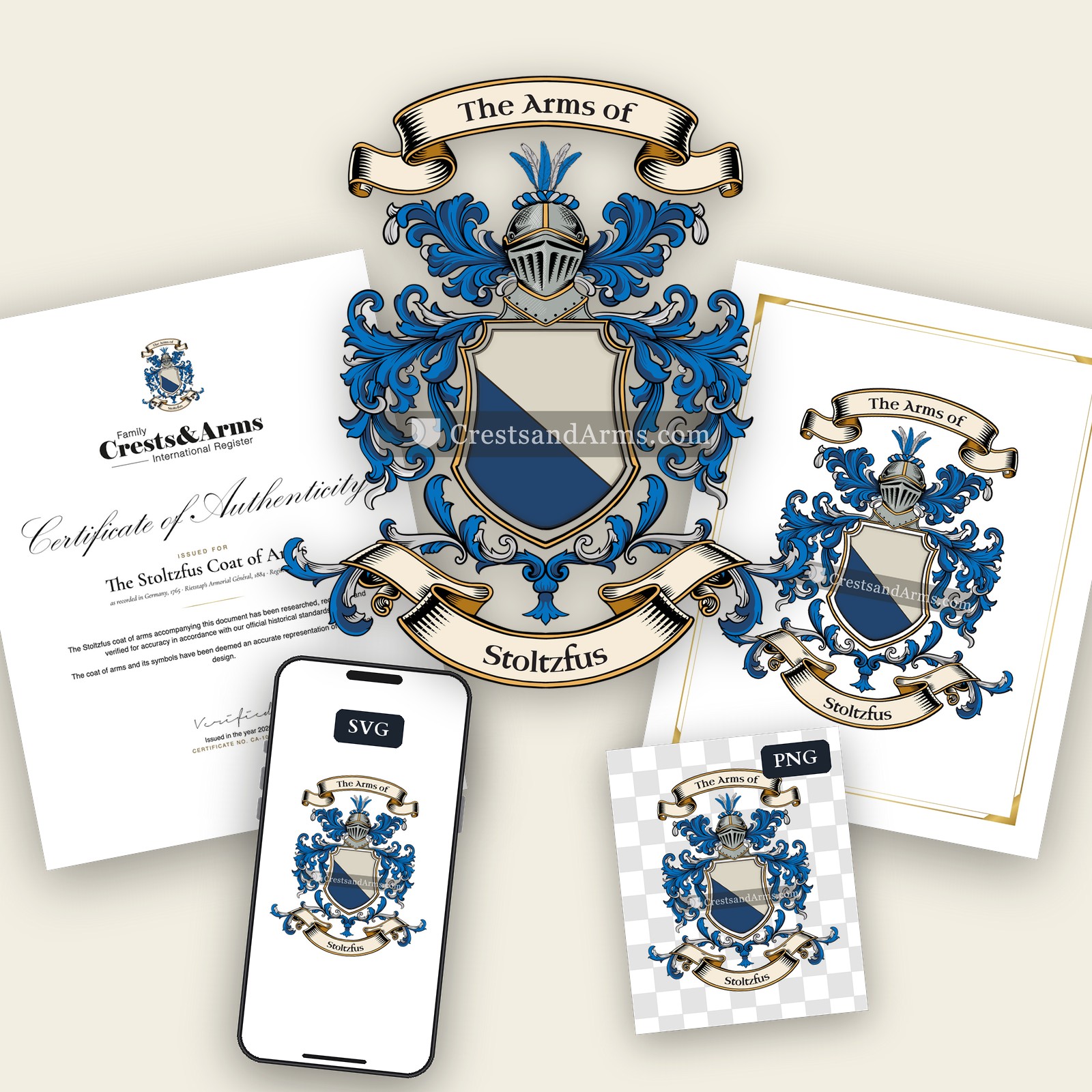 The Stoltzfus coat of arms