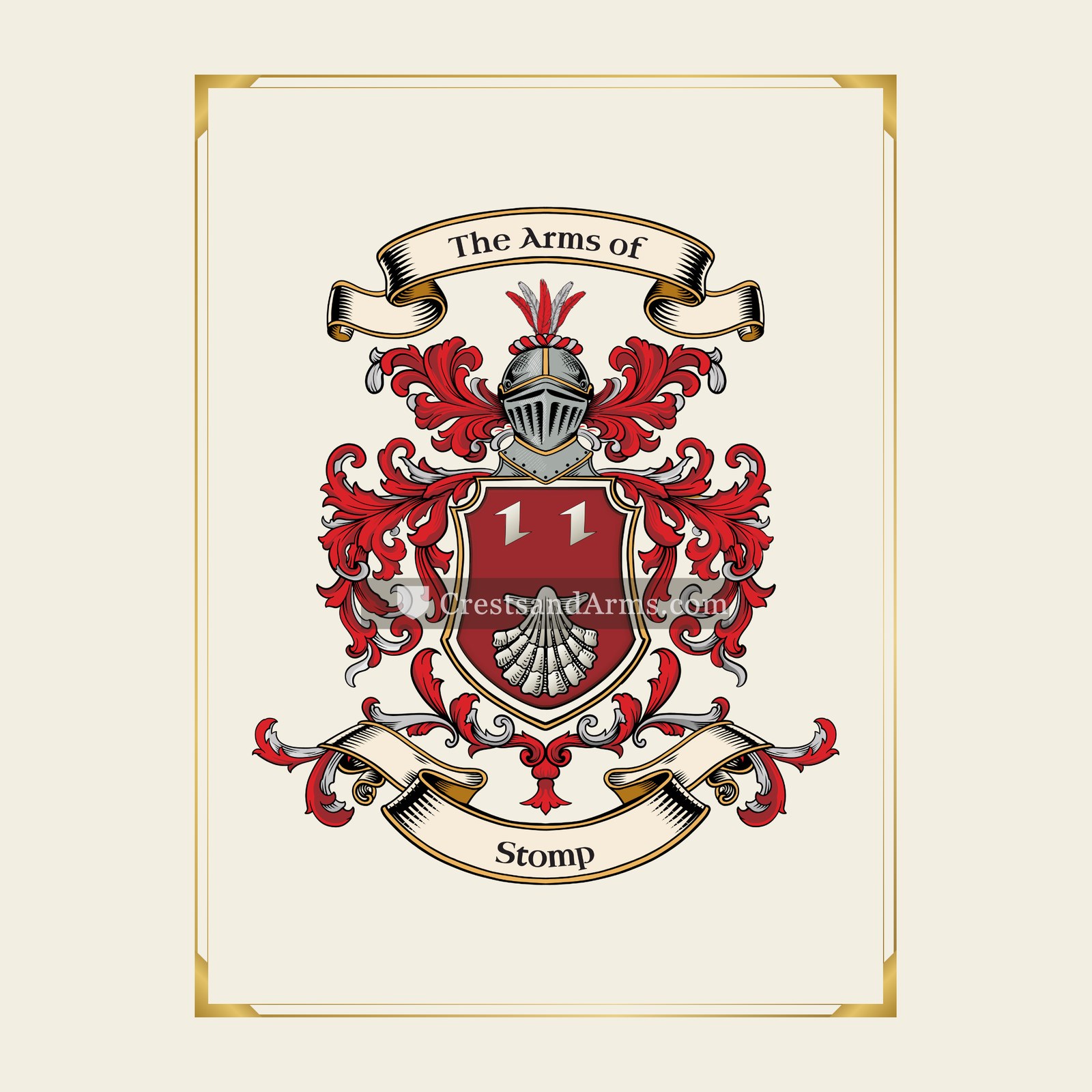 With gold border