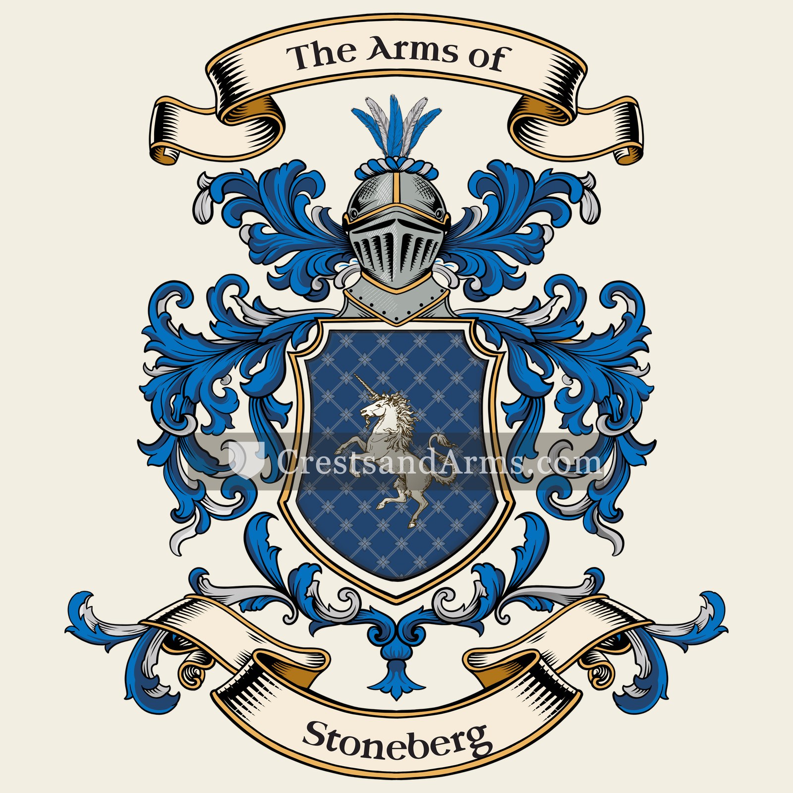 The Stoneberg coat of arms, drawn from the recorded blazon